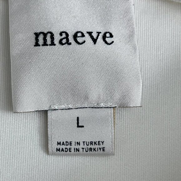 Anthropologie Maeve Neoprene Hourglass Pullover Womens Size Large Ivory Stretch - Picture 4 of 12